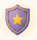 Star shield badge representing safety and trust in Lion mAIn's personalised visual stories and social stories for children