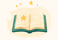 Open storybook with stars, symbolising personalised visual stories and social stories that build children's imagination and confidence