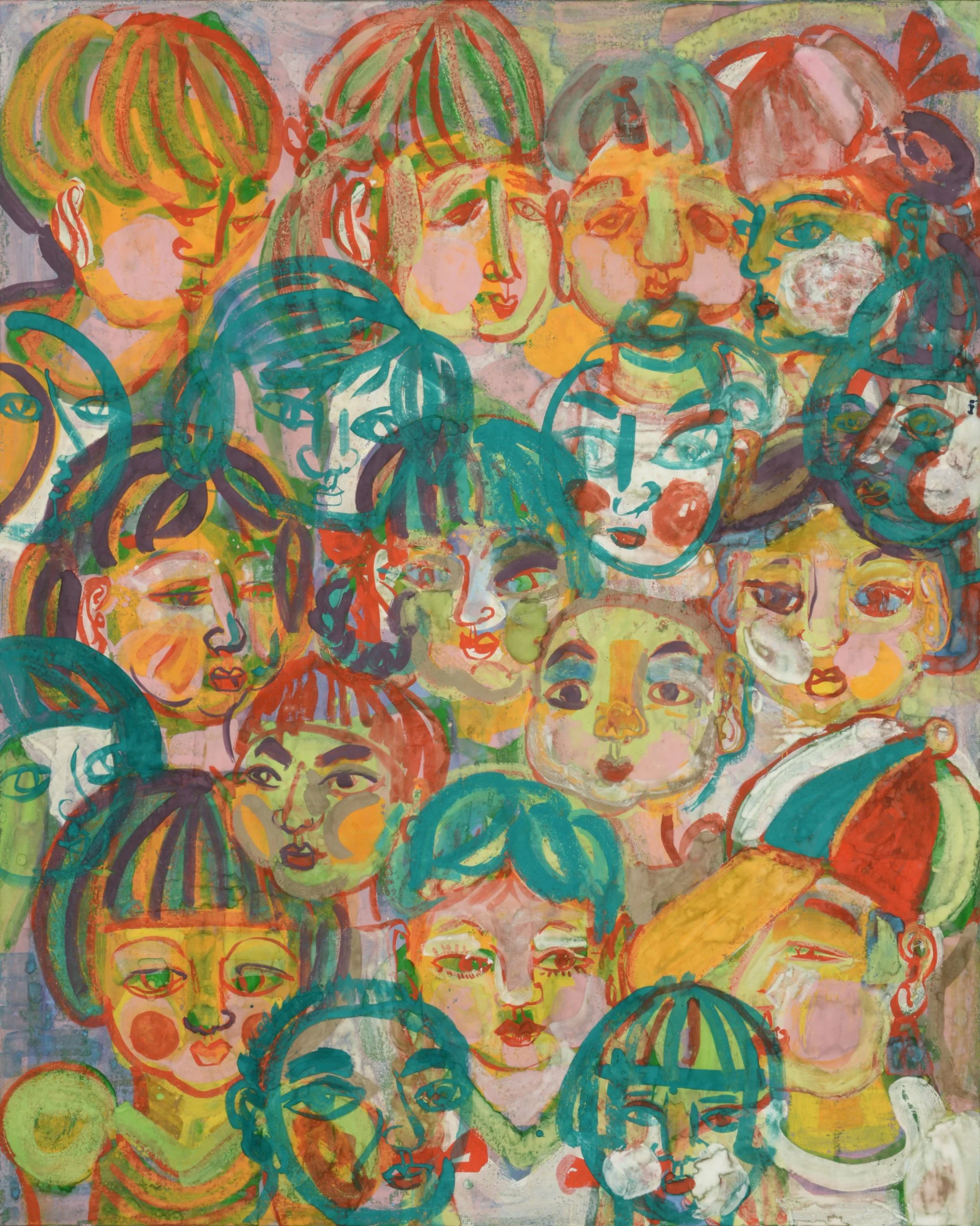 Children — c. 1976 — Mineral pigments on Japanese paper panel — 162.0 × 130.5 cm