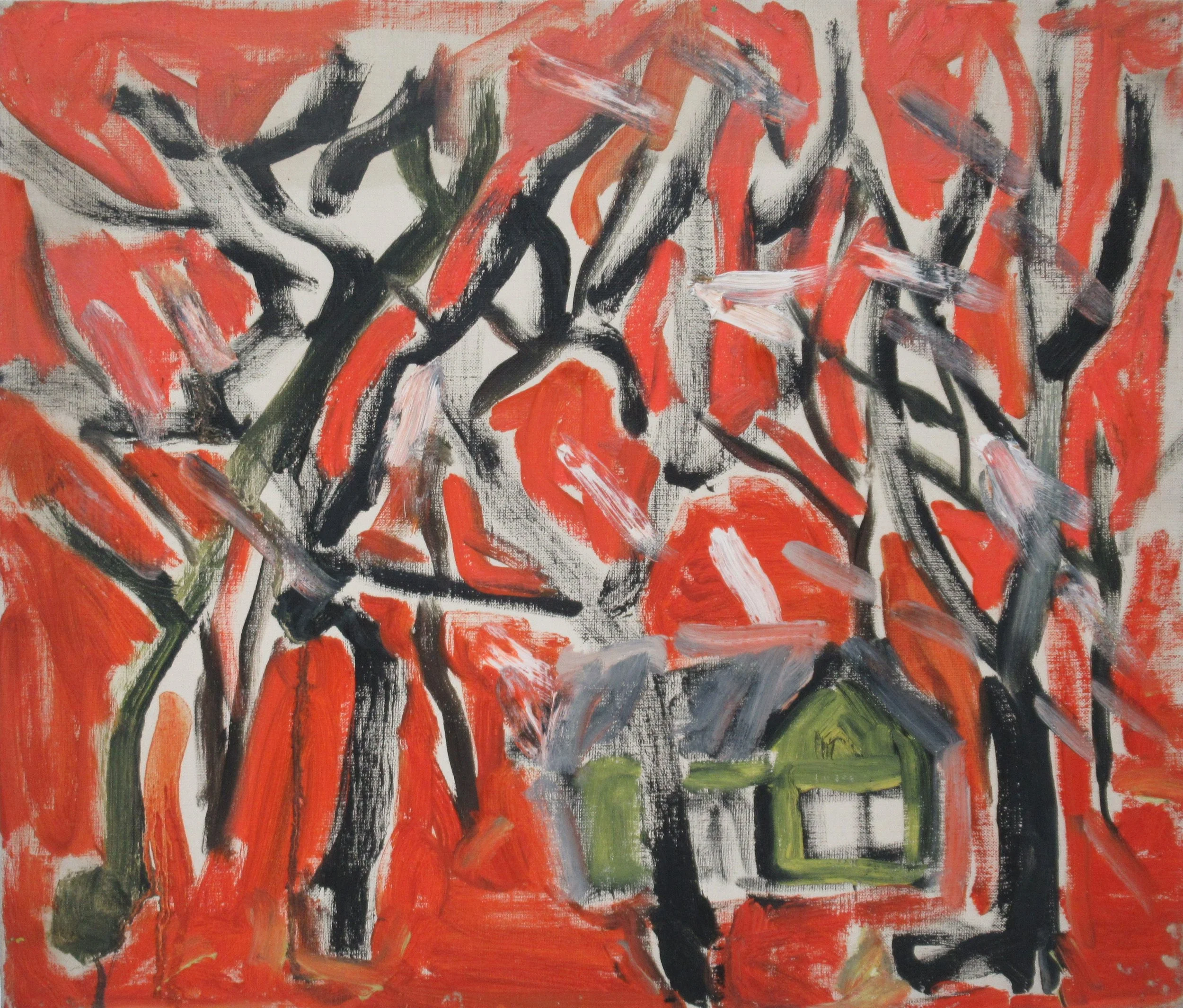 Trees and House — 1970 — Oil on canvas — 45.5 × 53.0 cm