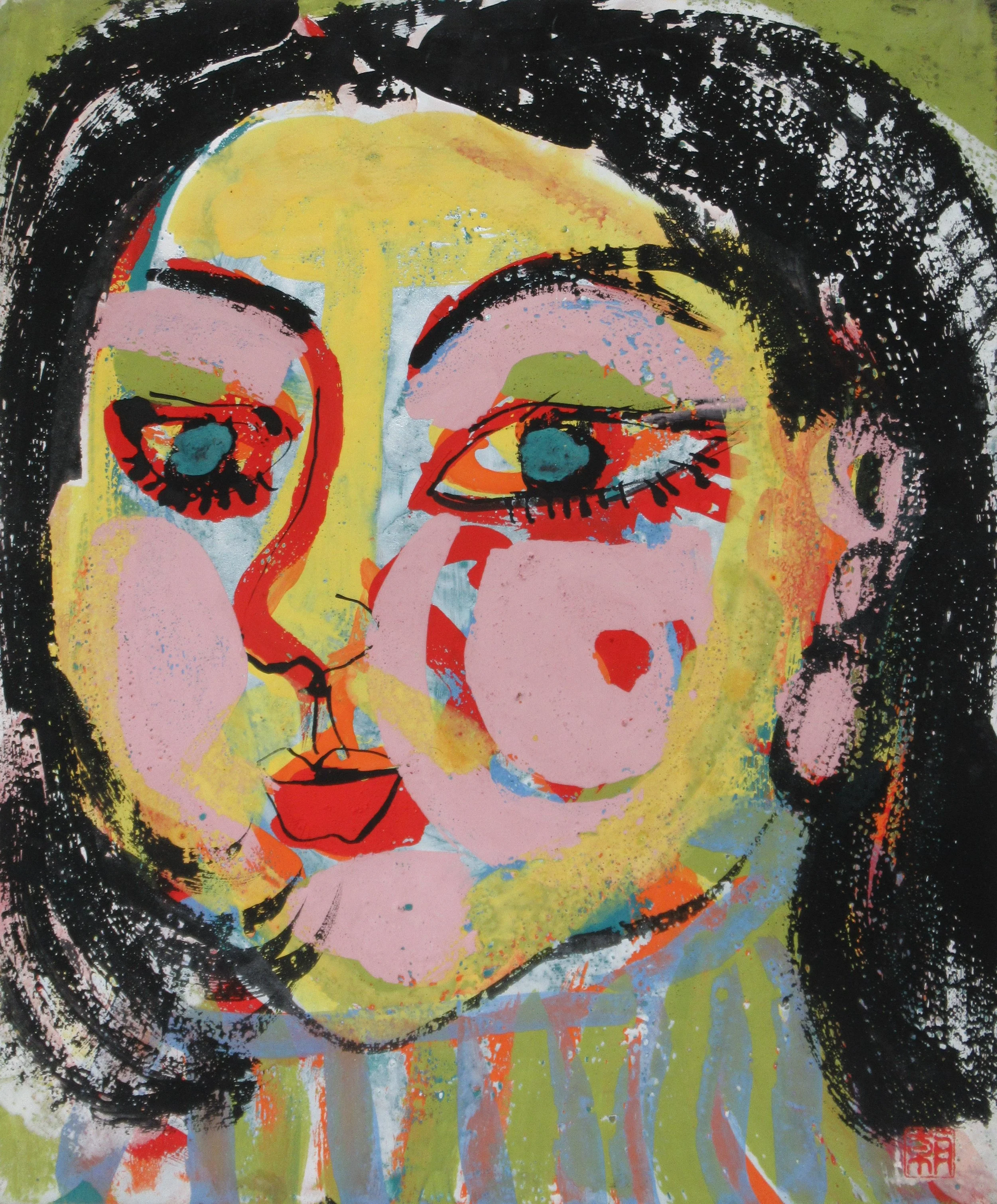 Face — 1974 — Mineral pigments on hemp paper board — 45.5 × 38.0 cm