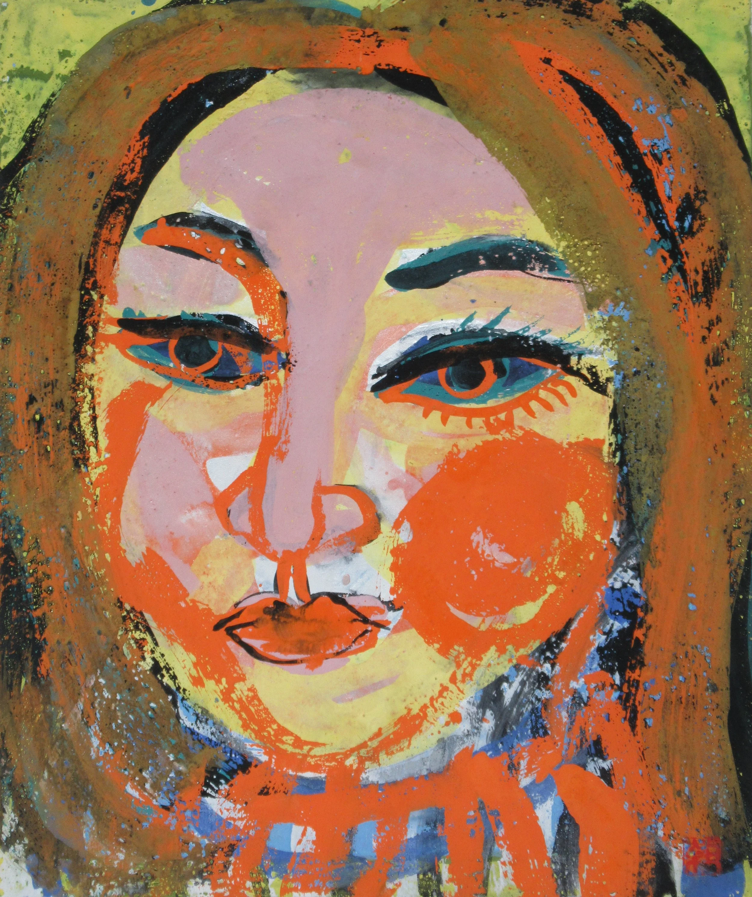 Face — 1974 — Mineral pigments on hemp paper board — 45.5 × 38.0 cm