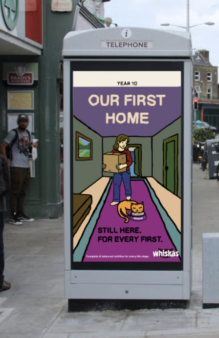 Insight: When people worry about their pet’s health or longevity, they respond more strongly to emotional proof than clinical reassurance.
Idea: Show a cat and owner growing older together through the major “firsts” of adult life.
Execution: “Still H