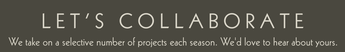 A promotional banner with the text "Let's Collaborate" and a message inviting people to share their projects for the season.