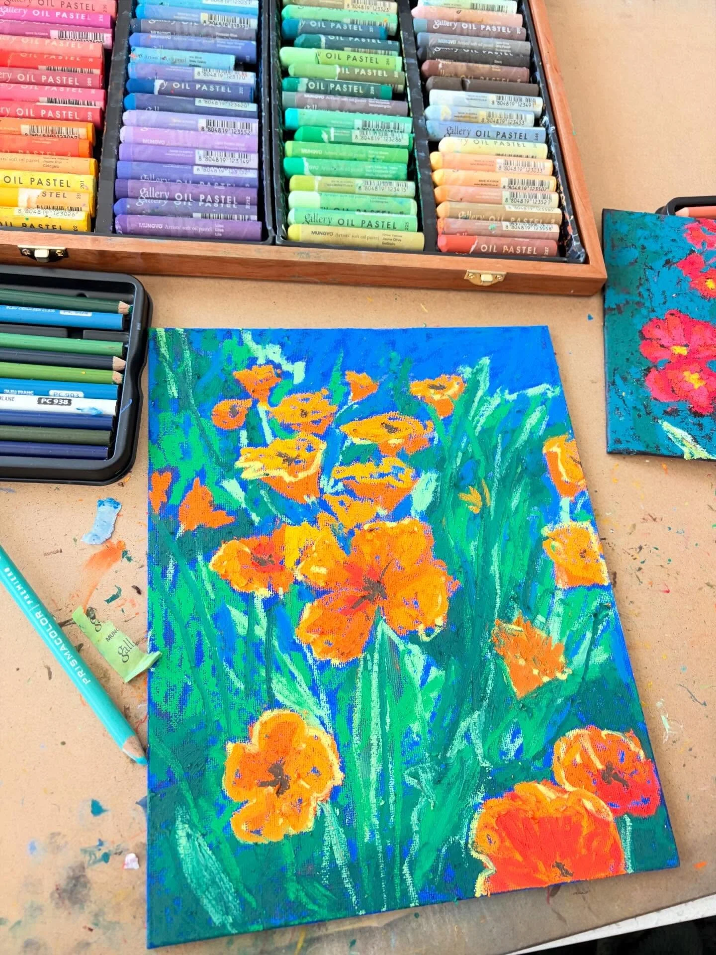 These oil  pastels  are coming along! 

Orange Blossoms
8x10