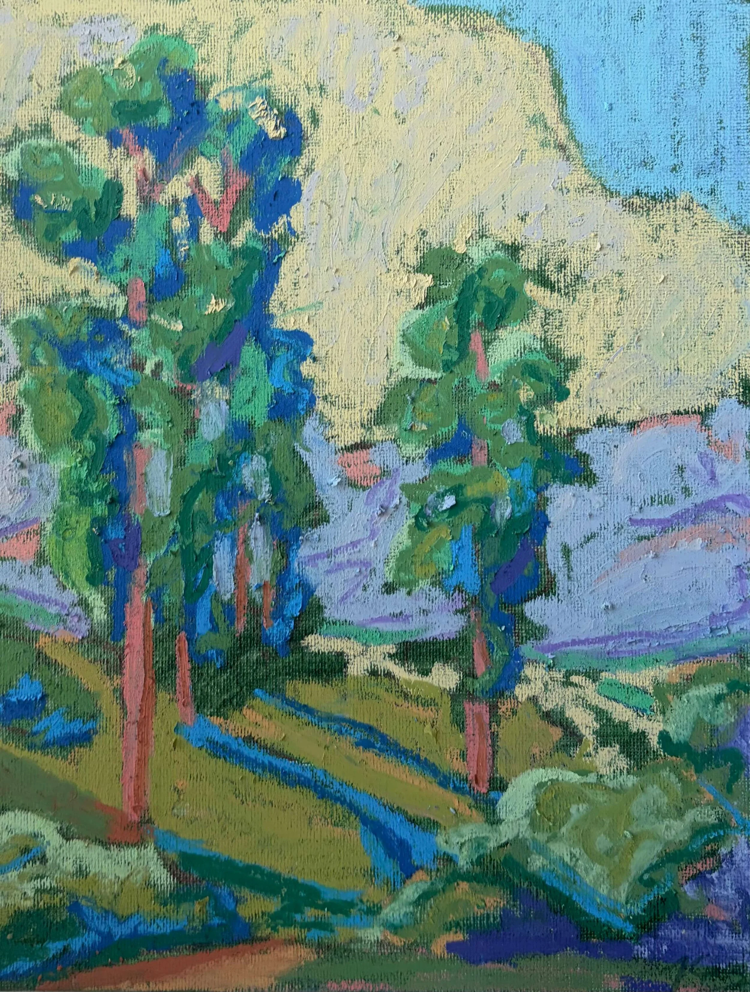 Wandering Path - 8x10 Oil Pastel on Hardboard