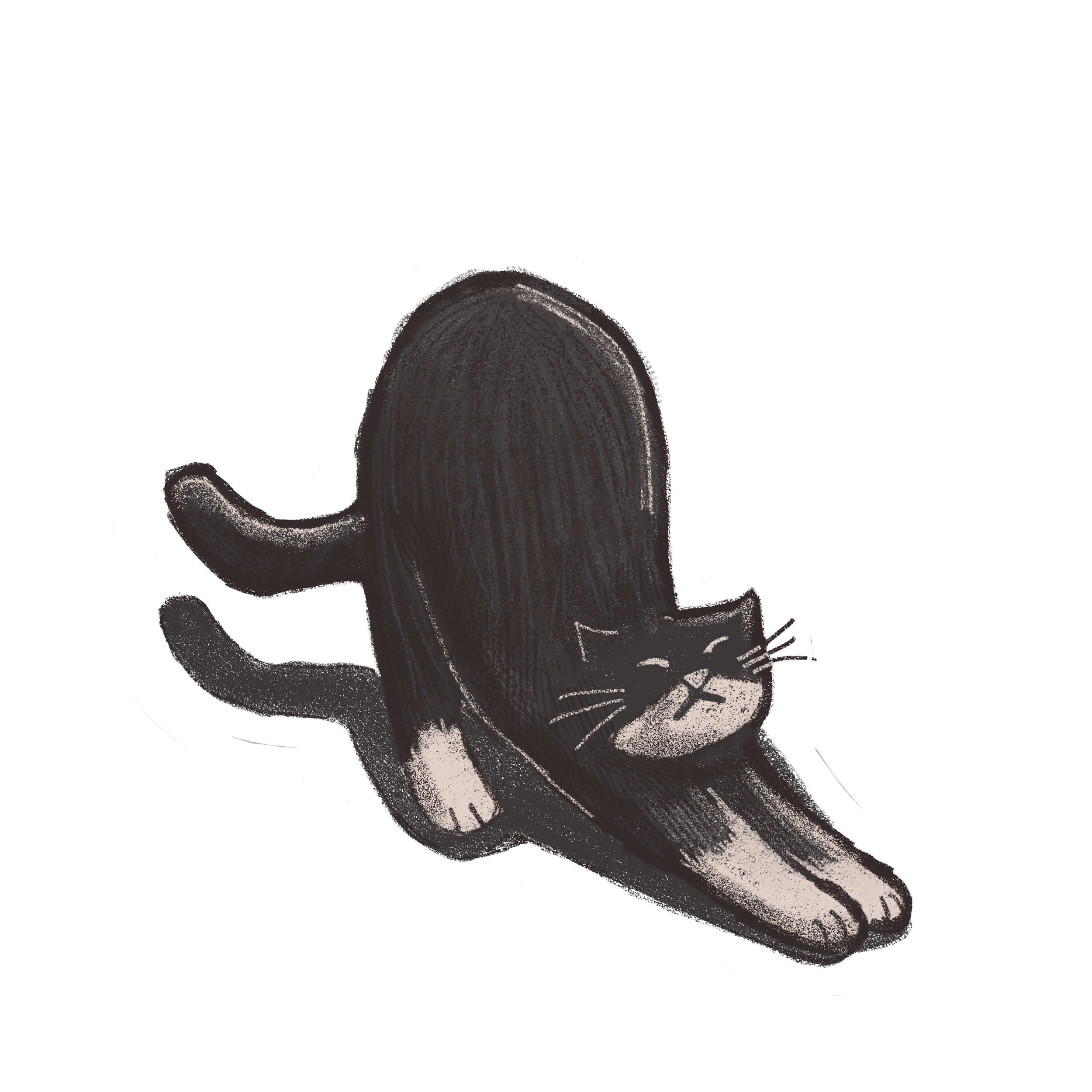 Downward Meow Sticker