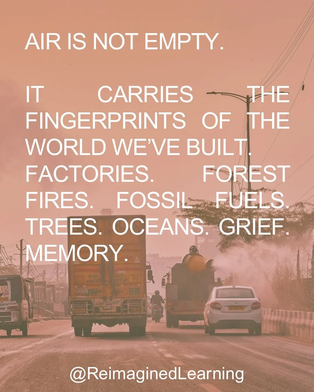We built entire economies that poison the air&hellip; then hand out inhalers, air purifiers, and wellness podcasts like consolation prizes.

Maybe the climate crisis is not only about emissions.
Maybe it is about the normalization of disconnection.


