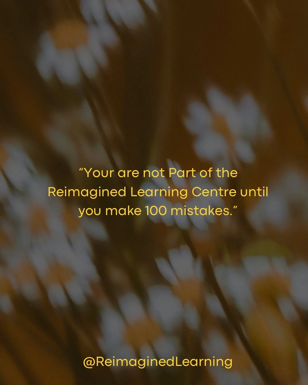 A small rule from a learning centre keeps following me:

you are not part of the centre until you make 100 mistakes.

What if mistakes were not evidence of failure, but evidence that we had entered the living part?

What if belonging did not come aft