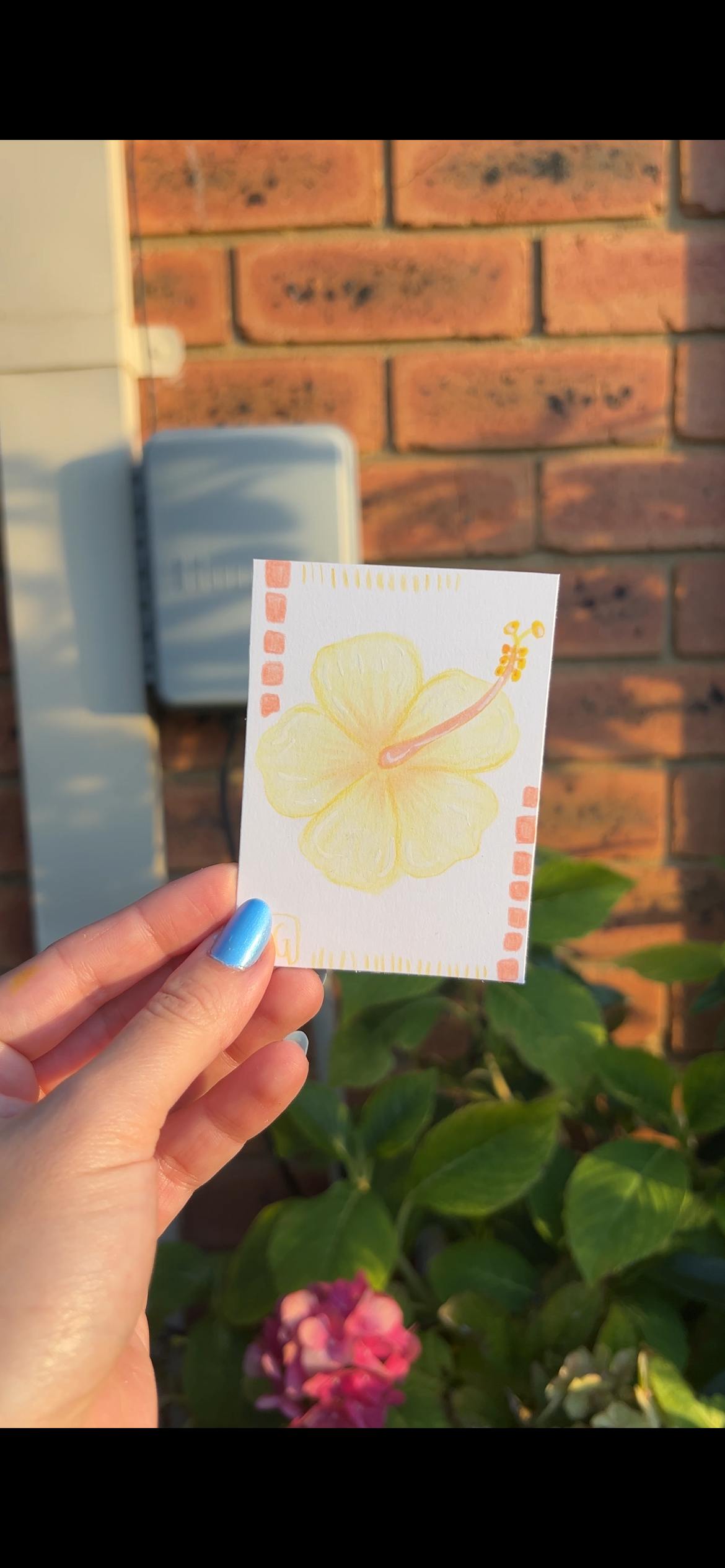 MINI ACEO art -  Hibiscus Blaze