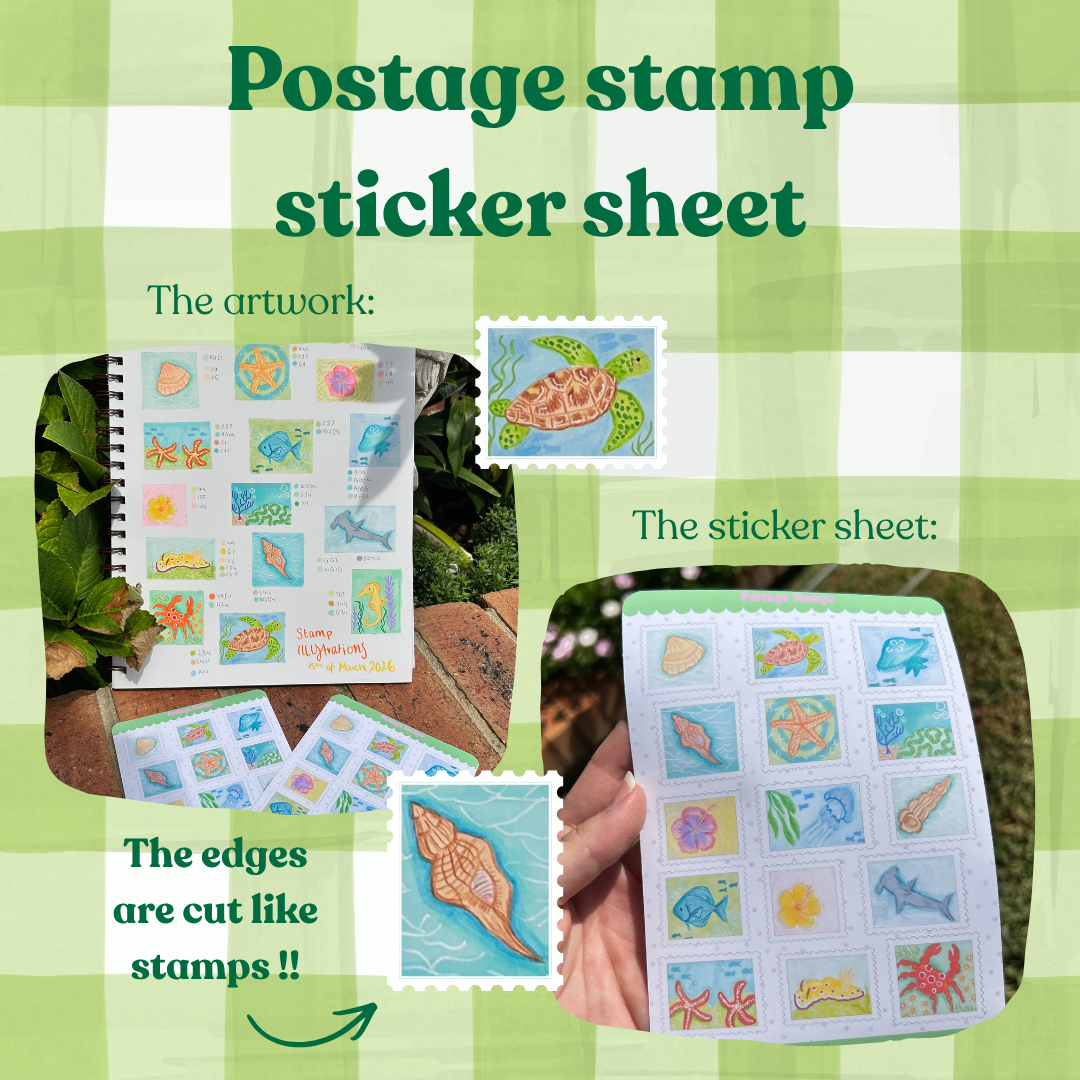 Ocean Stamp Sticker Sheet