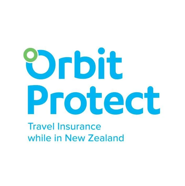 Orbit Protect travel insurance advertisement for travelers in New Zealand.
