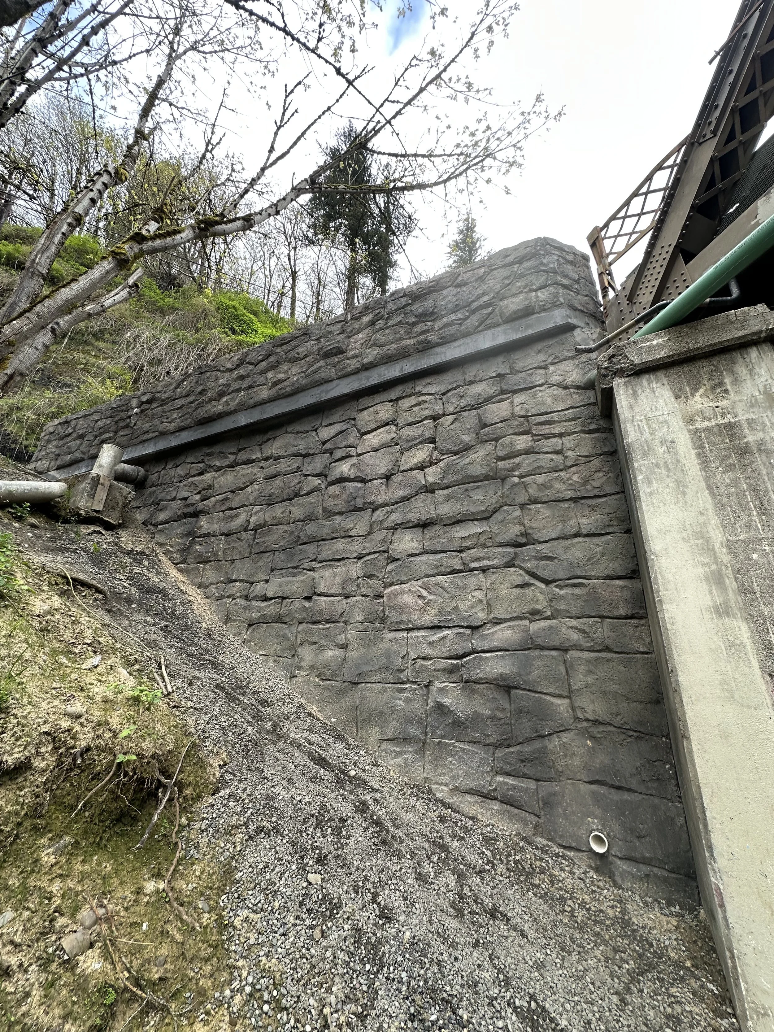 Rock Carve sculpted shotcrete Stark Street Bridge