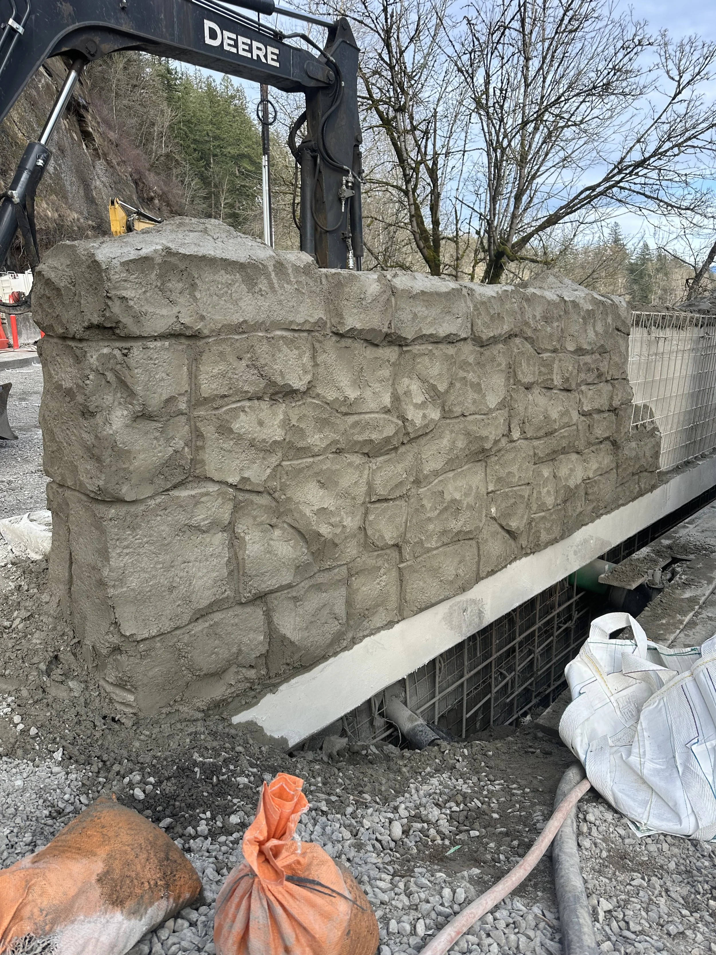 Rock Carve sculpted shotcrete Stark Street Bridge