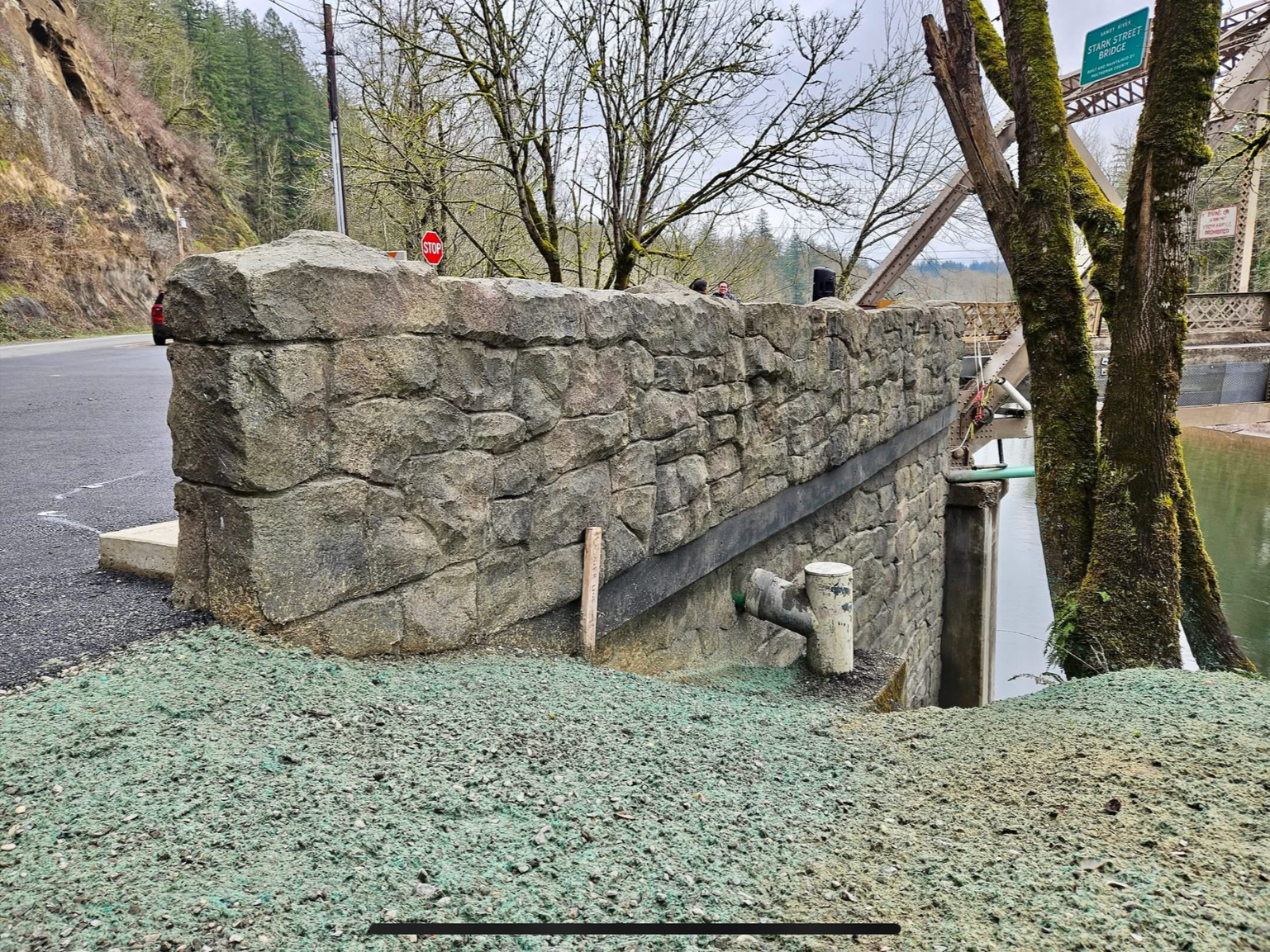 Rock Carve sculpted shotcrete Stark Street Bridge