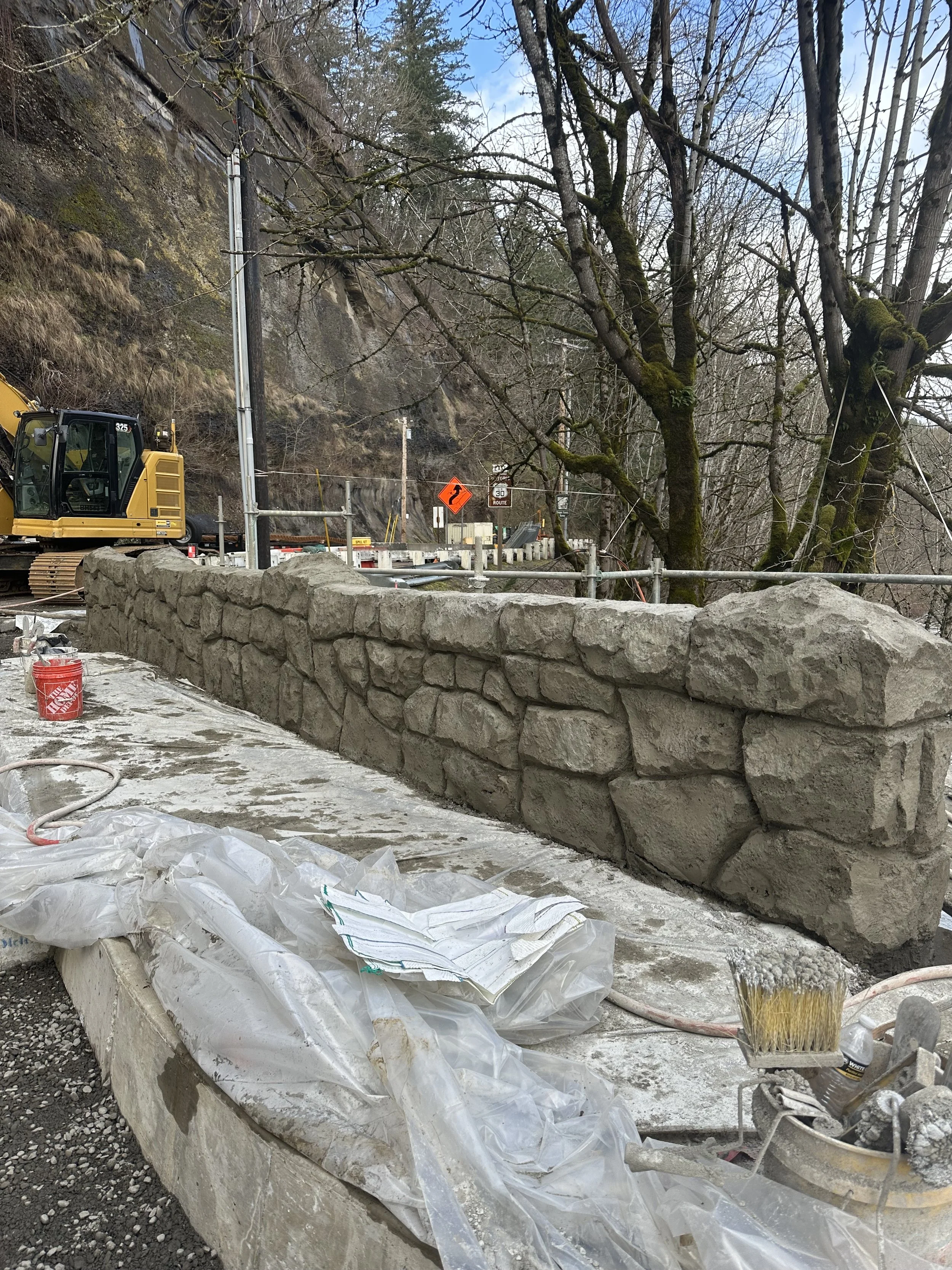 Rock Carve sculpted shotcrete Stark Street Bridge