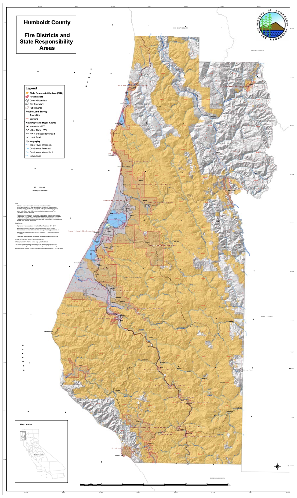 Humboldt County Fire Districts Map