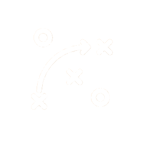 A diagram of a sports strategy or game plan showing movement paths and positions, with circles and X's connected by arrows.