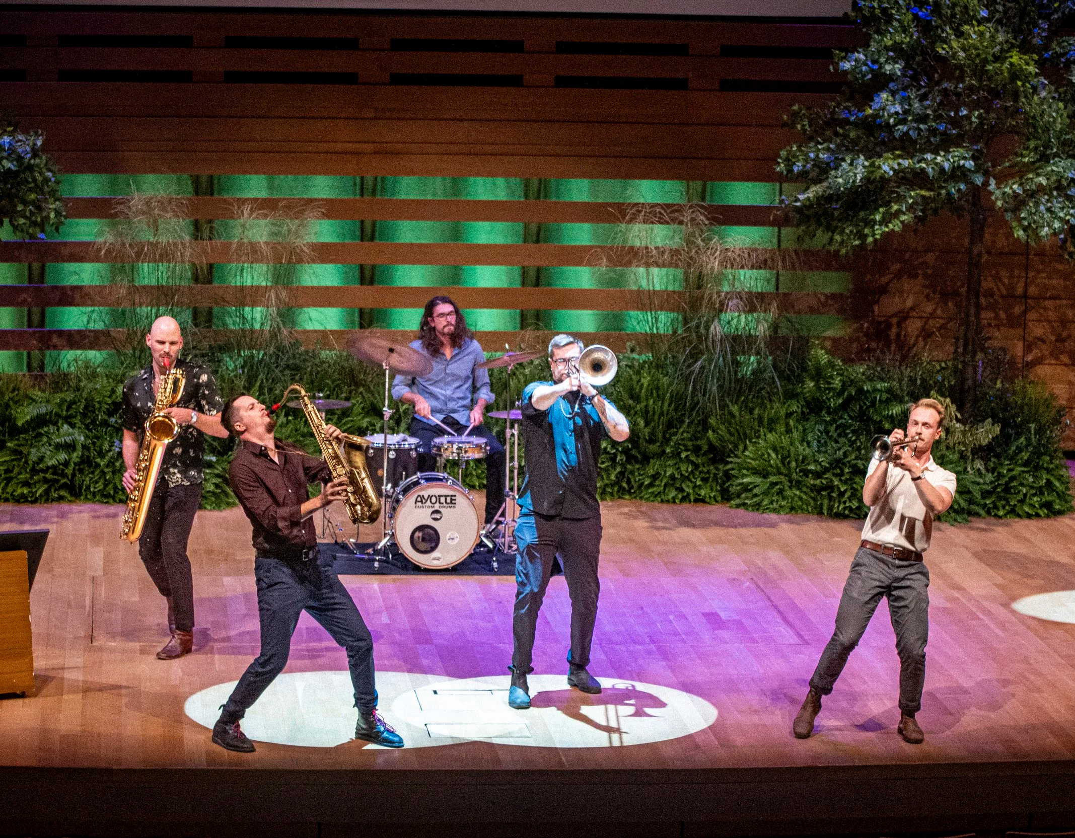 Big Smoke Brass performing on stage at Koerner Hall, one of Canada's most saught after acoustic venues. The set brought excitment and energy to a a corporate talk that was being had.