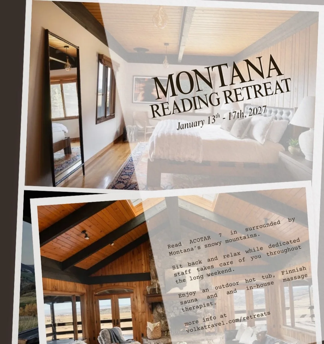 Come run away to the Illyrian mountains for winter solstice - woops - I mean, the Bozeman mountains for ACOTAR 7!!!

#BookTok #retreat #acotar #readingretreat