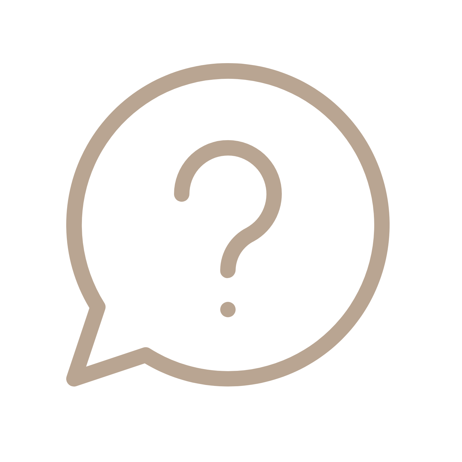Icon of a speech bubble with a question mark inside