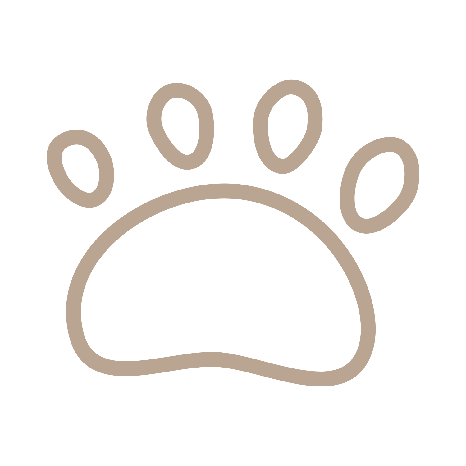 Outline of a paw print illustration