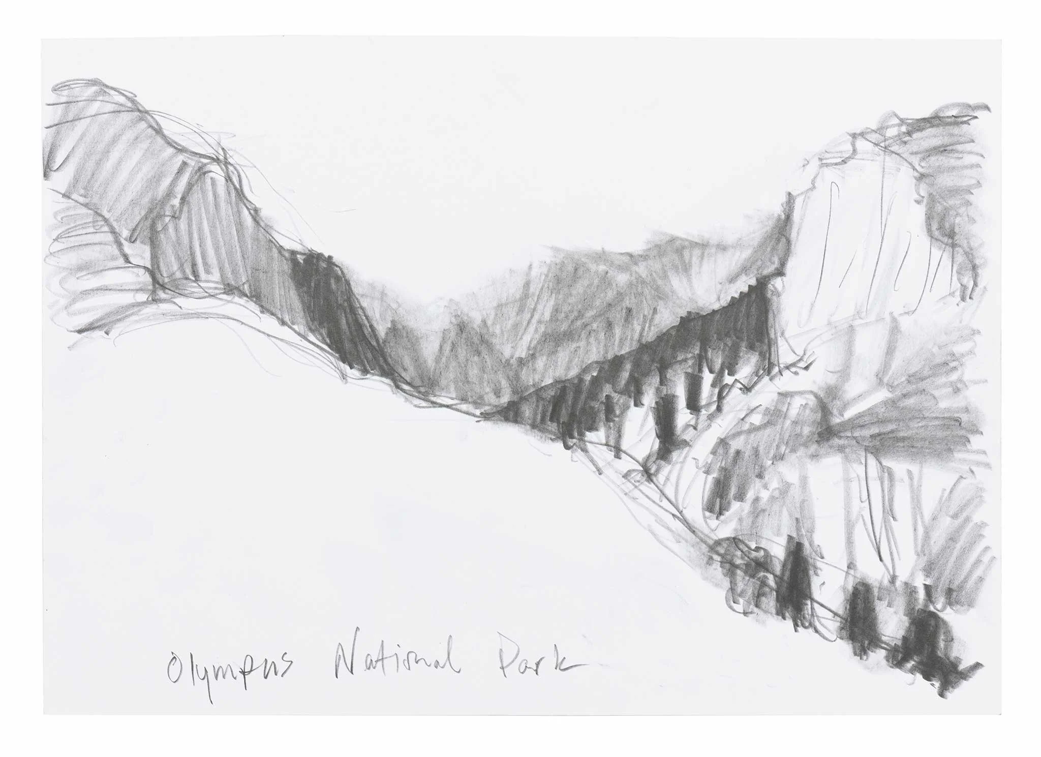 Olympus National Park, 2025, Graphite on paper, 21 x 29cm 