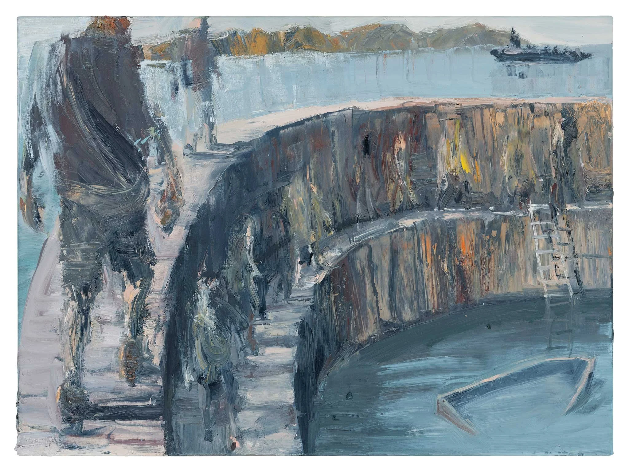 Seawall Heraklion, 2026, acrylic on paper, 56x76cm