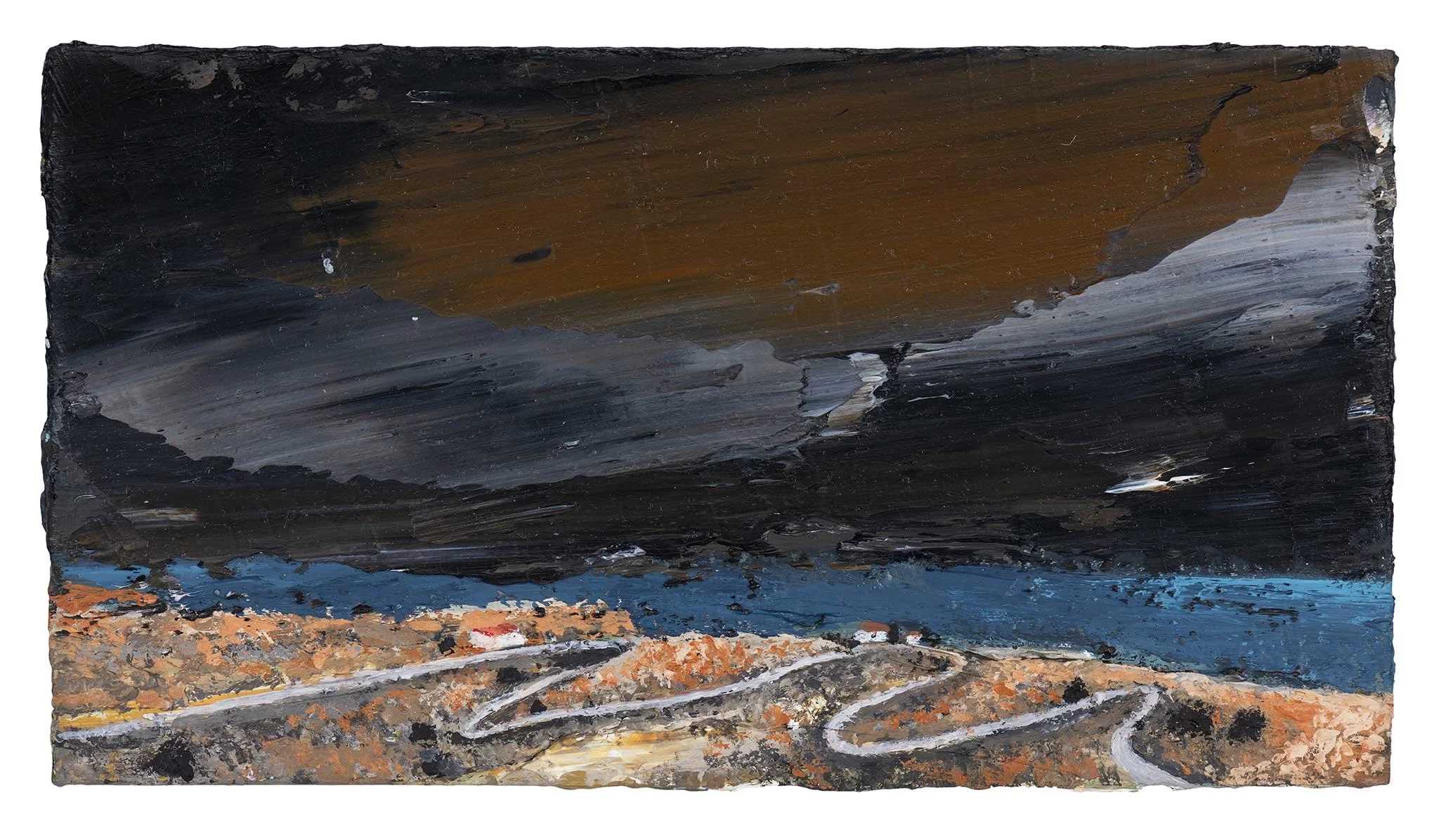 Chora Sfakion study, 2025, oil on board, 13x24cm, framed. 