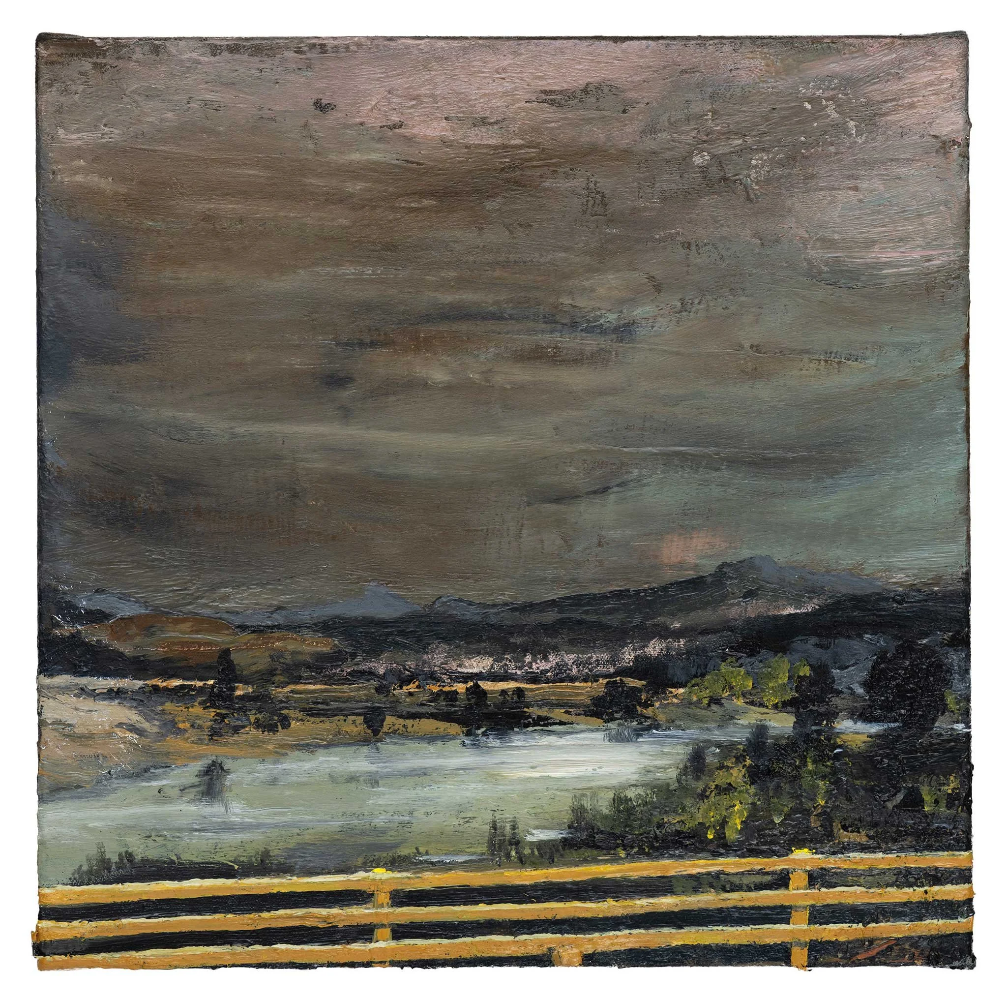 Pineos River, 2026, Oil on canvas, 30x30cm, framed. 