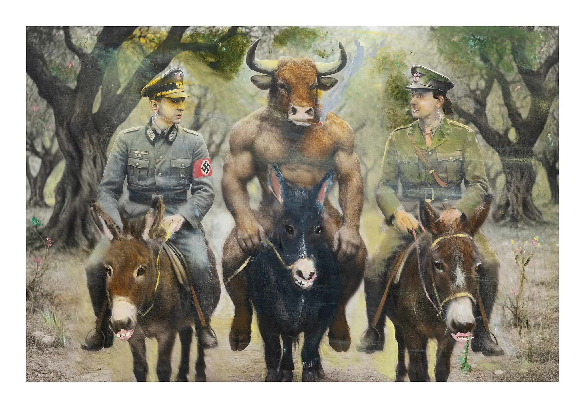 Crete, 1941, 2026, oil and archival ink on linen, 62x93cm 