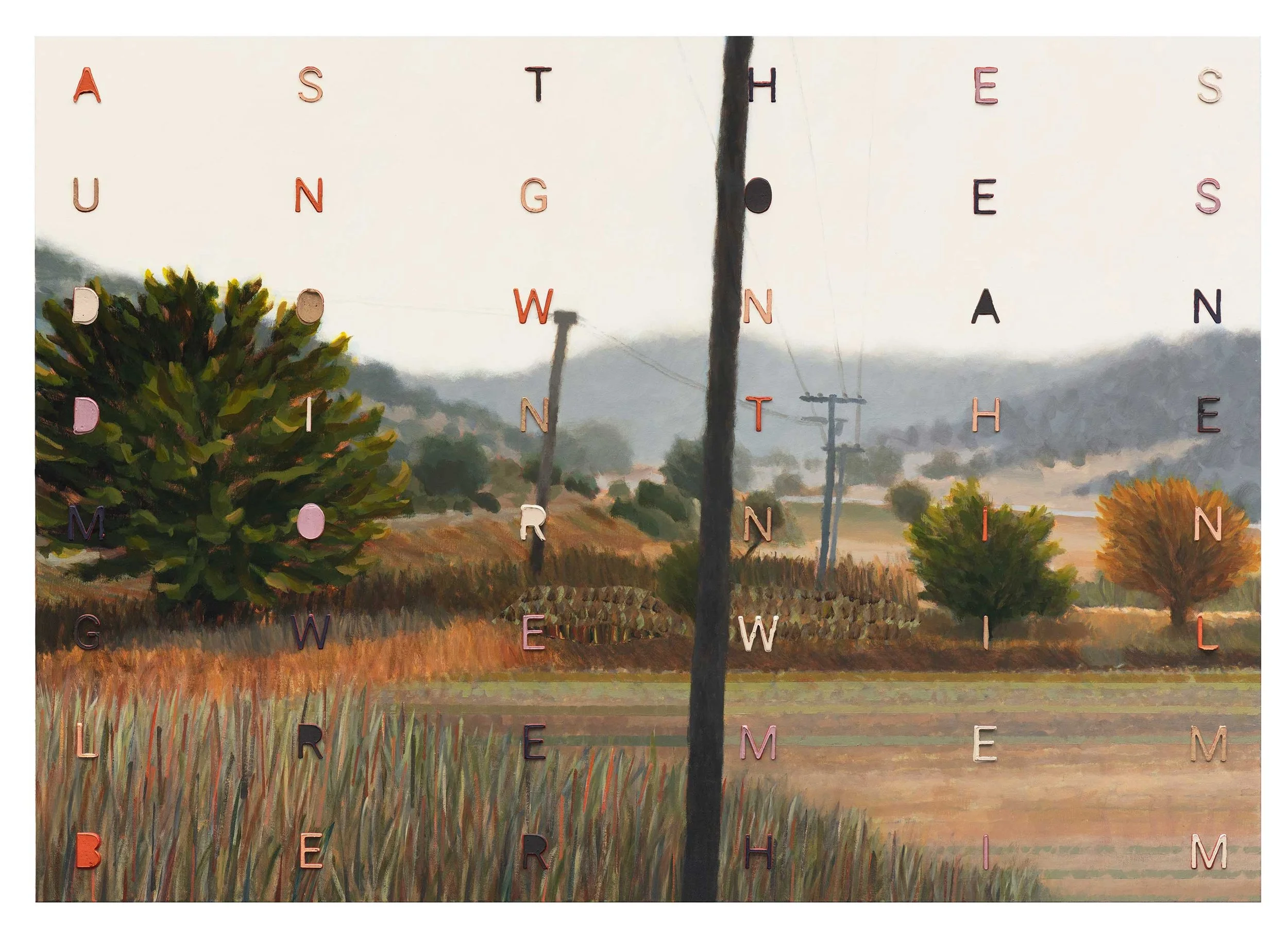 Painting 348 (As The Sun Goes Down And In The Morning We Will Remember Him), 2026, acrylic on linen, 100 x 141cm, signed verso