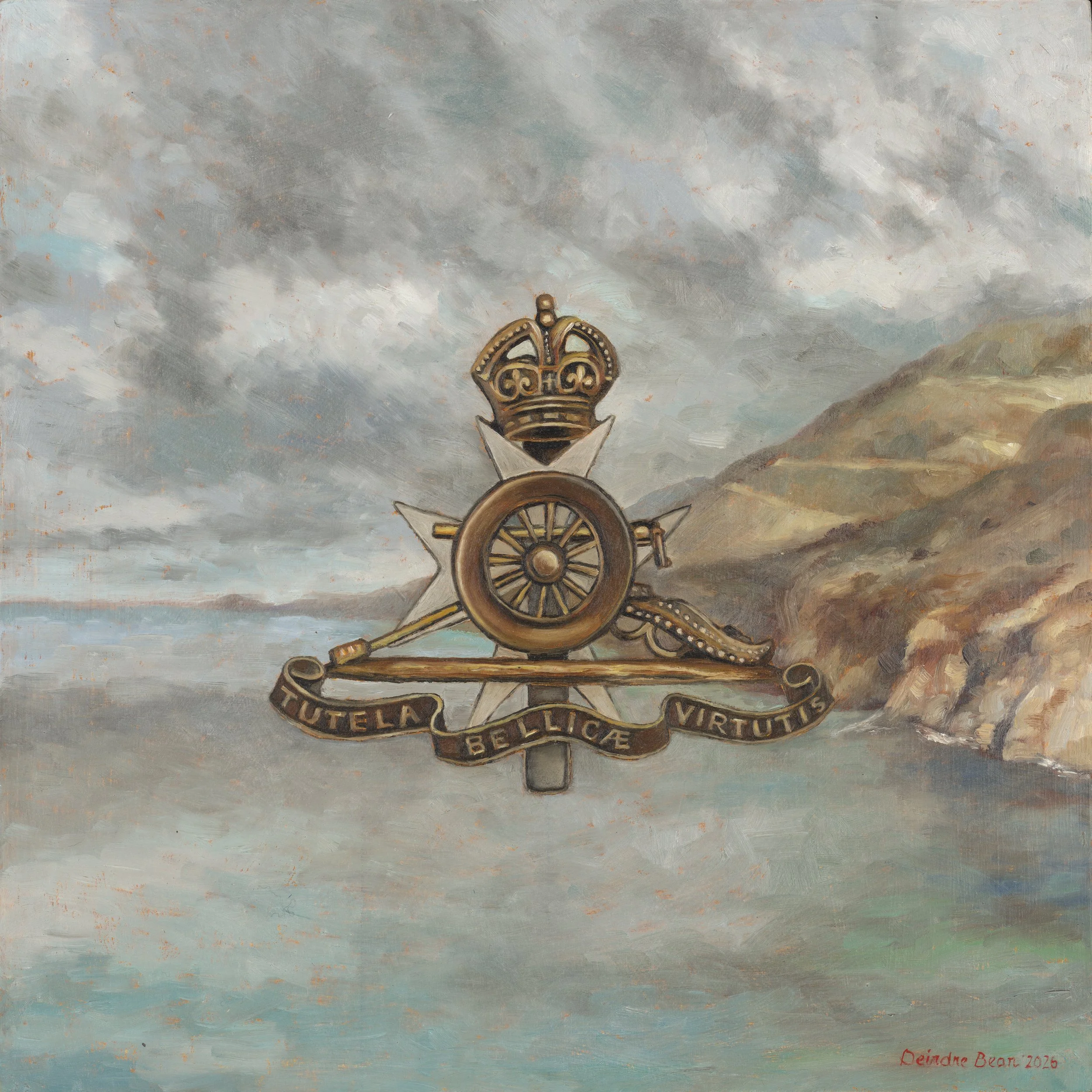 Tich Carroll's escape from Crete 1941, 2026, Oil on birch board, 30x30cm