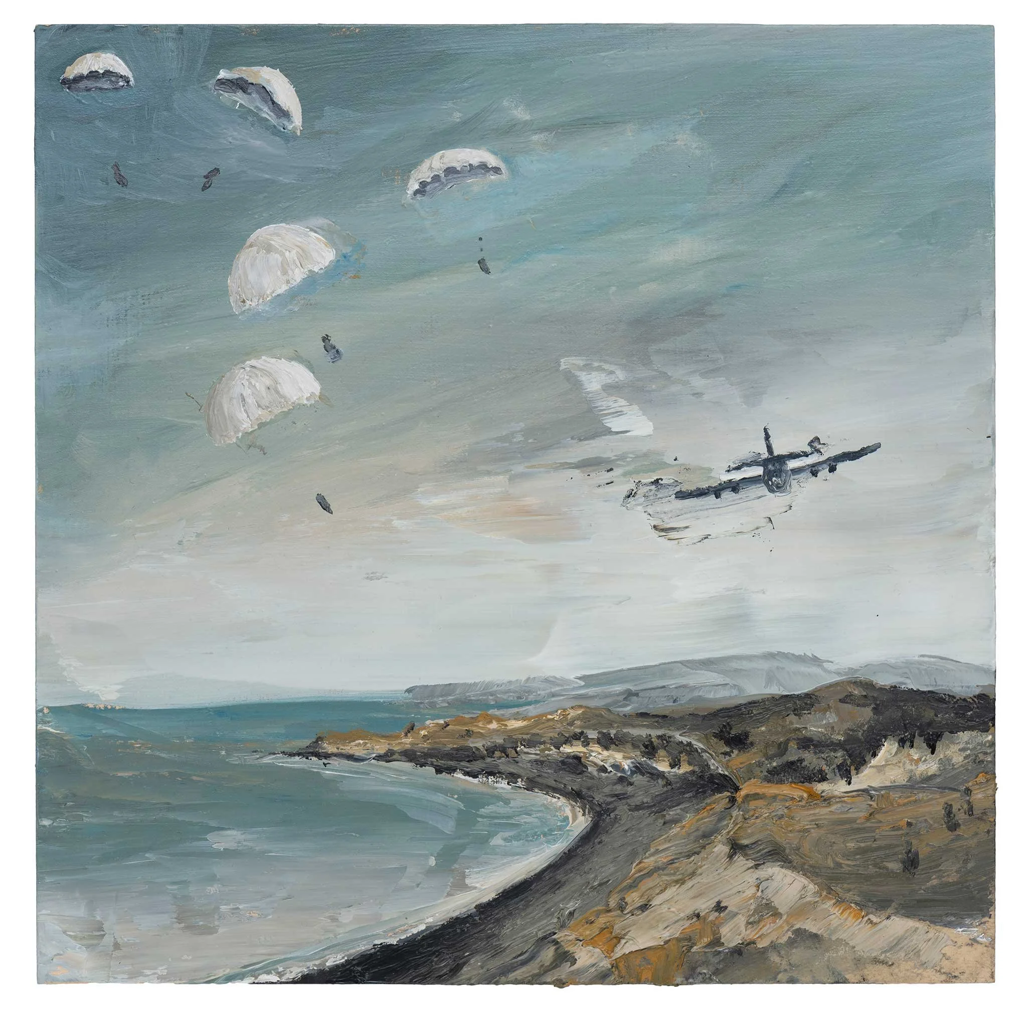 Drop, 2025, oil on board, 30x30cm, framed. 