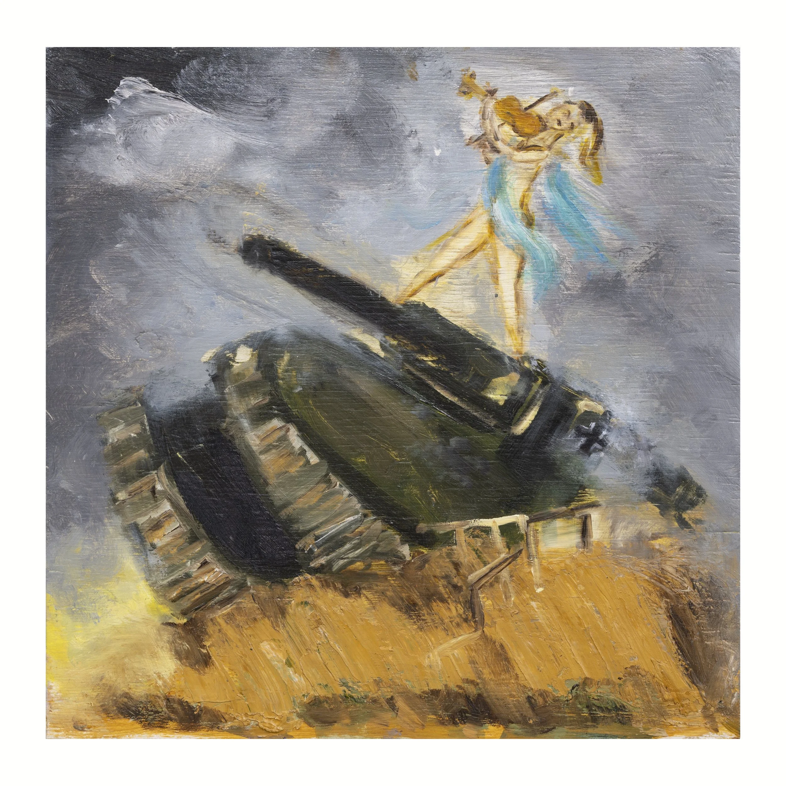 Violin concerto at Vevi, 2026, oil on board, 37x37cm