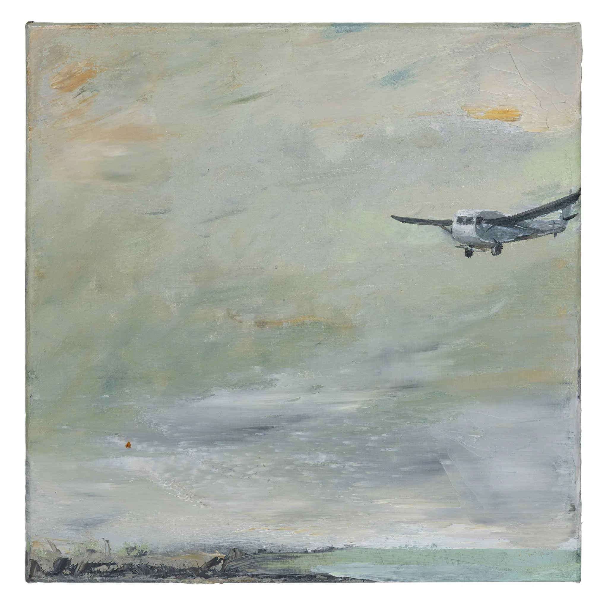 Operation Mercury, 2026, oil on canvas, 30x30cm, framed.