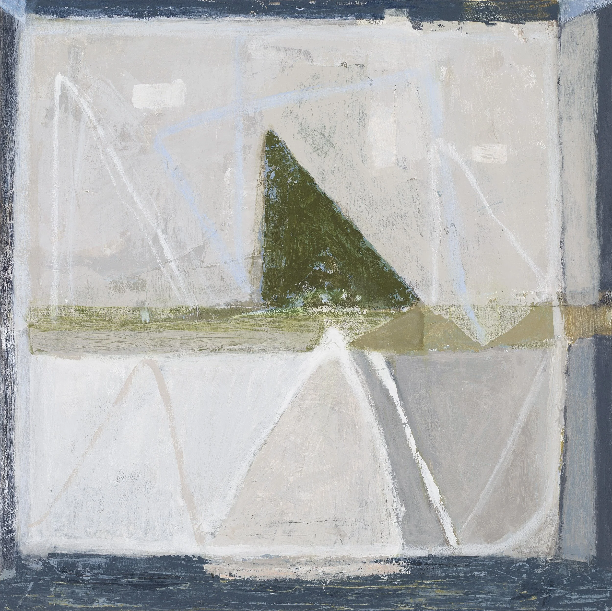 So Was Remembering, 2025-26, acrylic & wax crayon on linen, 80 x 80cm 