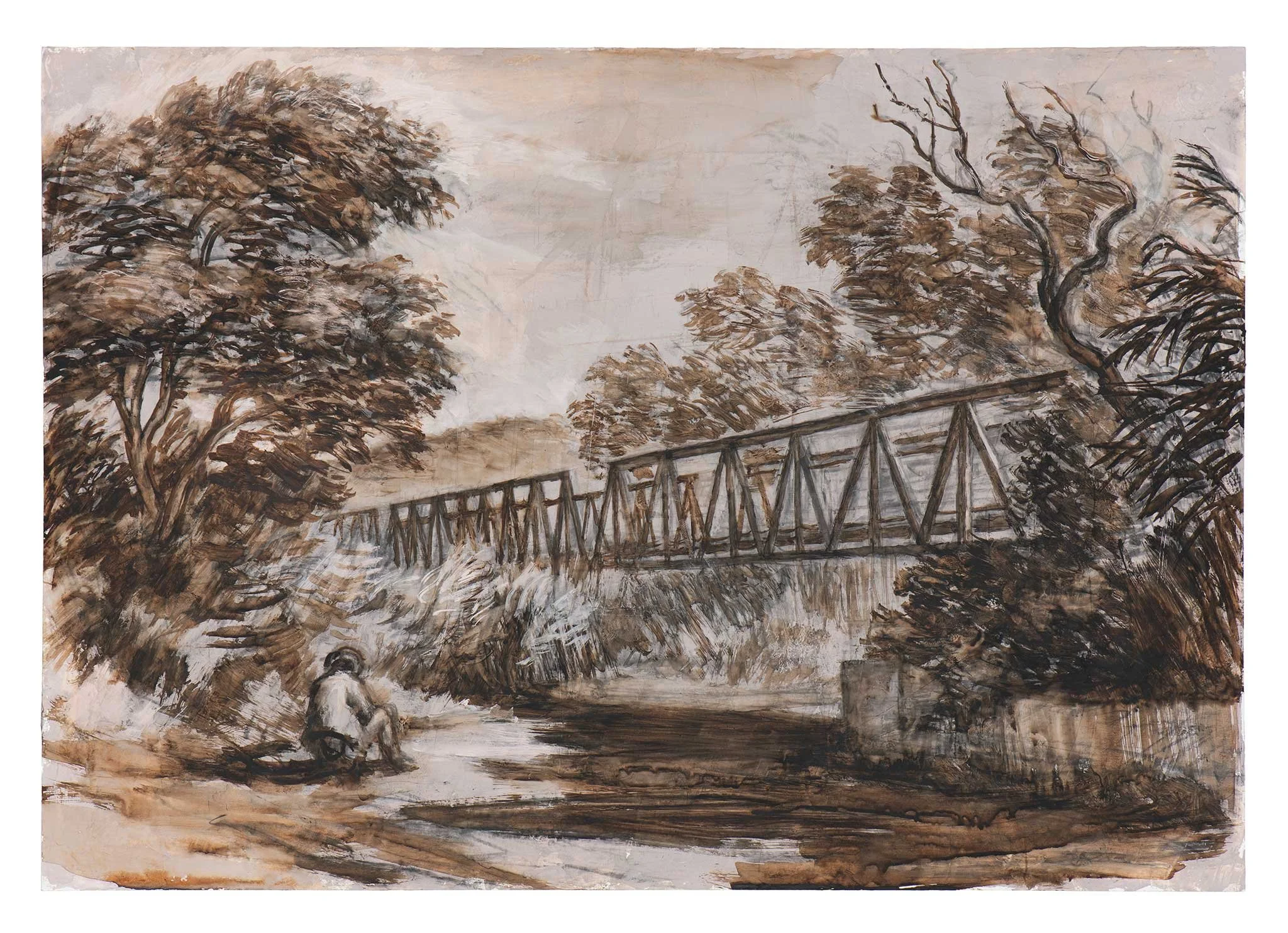 Tavronitis Bridge with Hill 207, 2026, 34x50cm