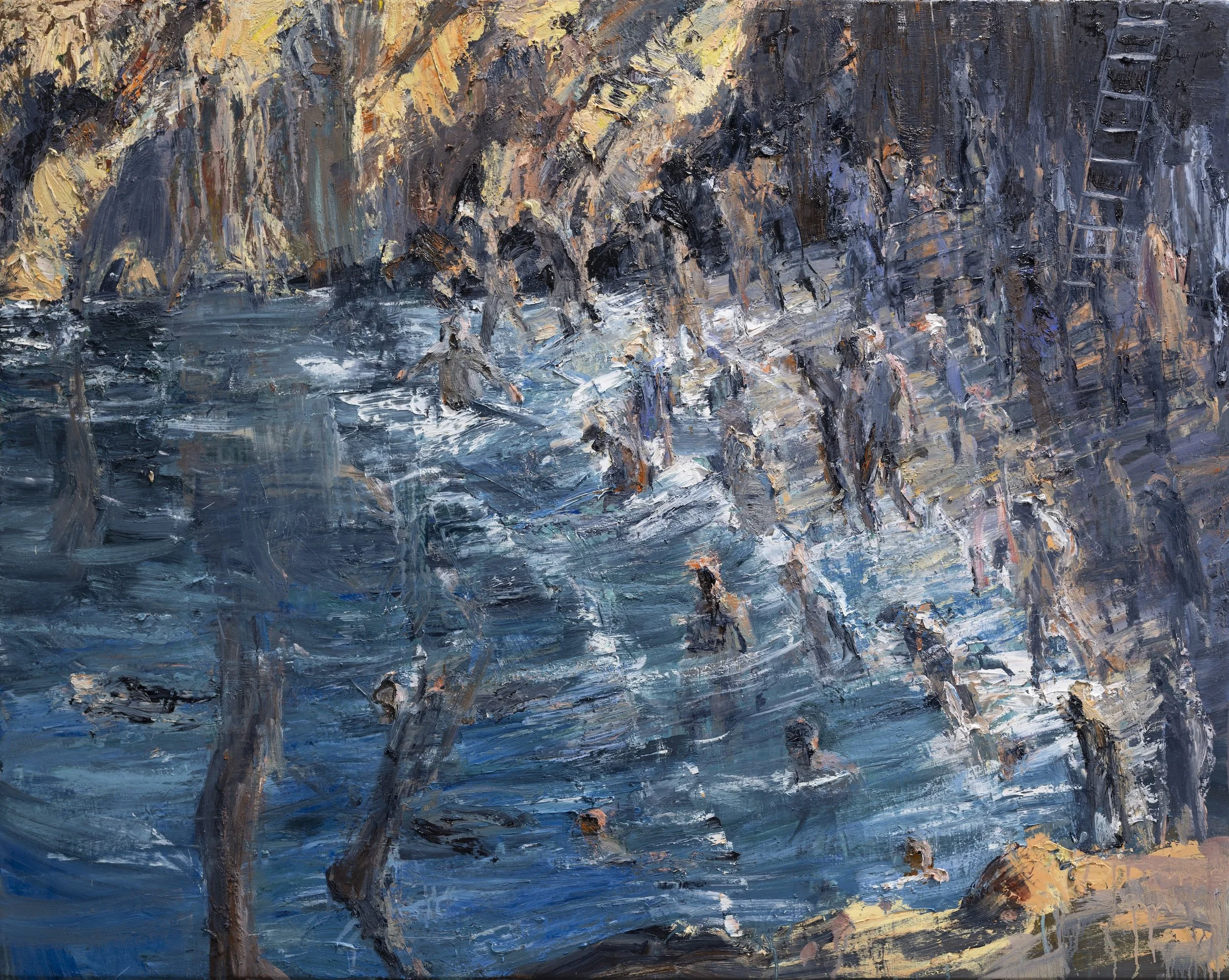 Final Withdrawal, 2025-26, Oil on polyester cotton, 123x160 cm