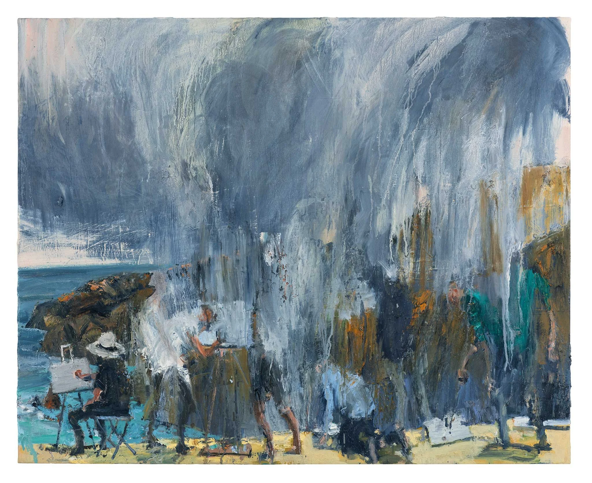 White Mountains - Crete, 2025-26, acrylic and oil on polyester cotton, 100x125cm 
