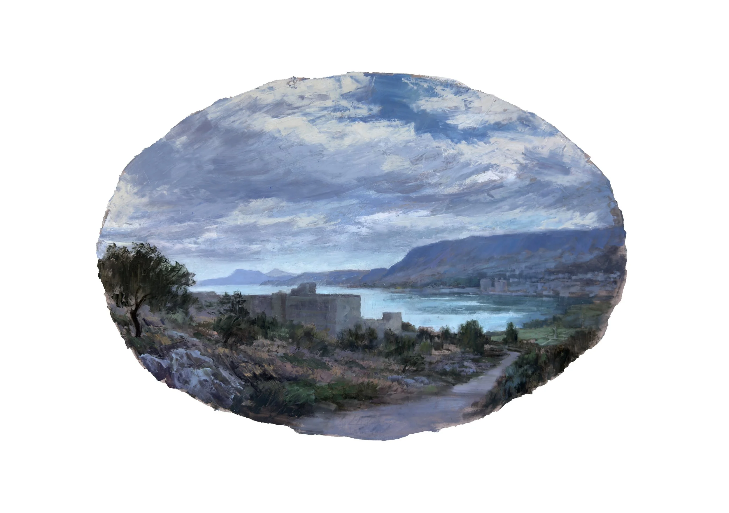 Souda Bay, 2026, oil on paper, 35x50cm