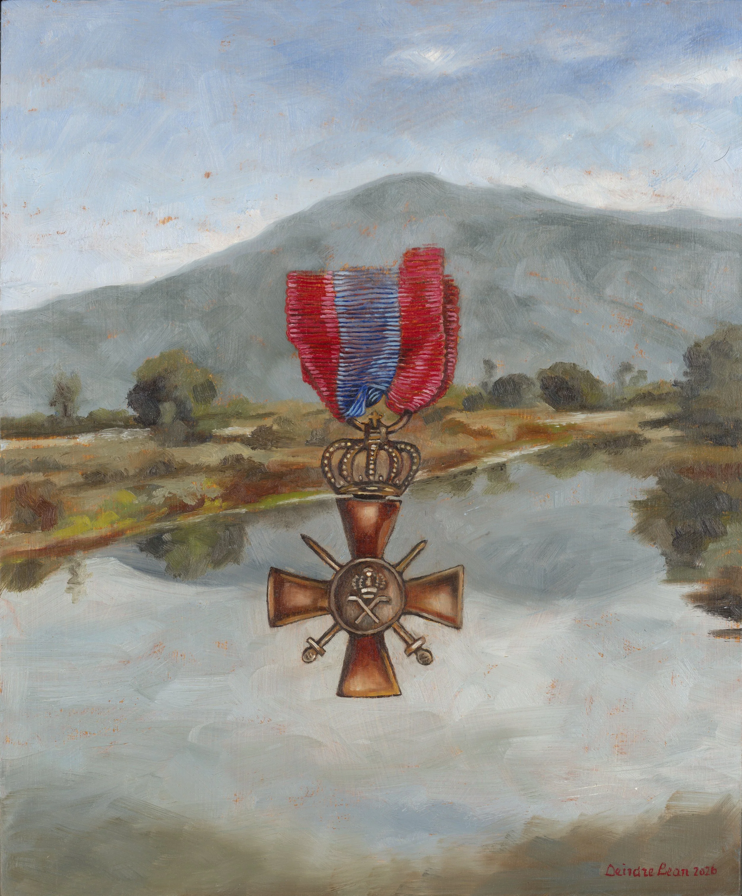Vale of Tempe (Greek WW2 War Cross for military merit) 1940, 2026, Oil on board, 30x25cm