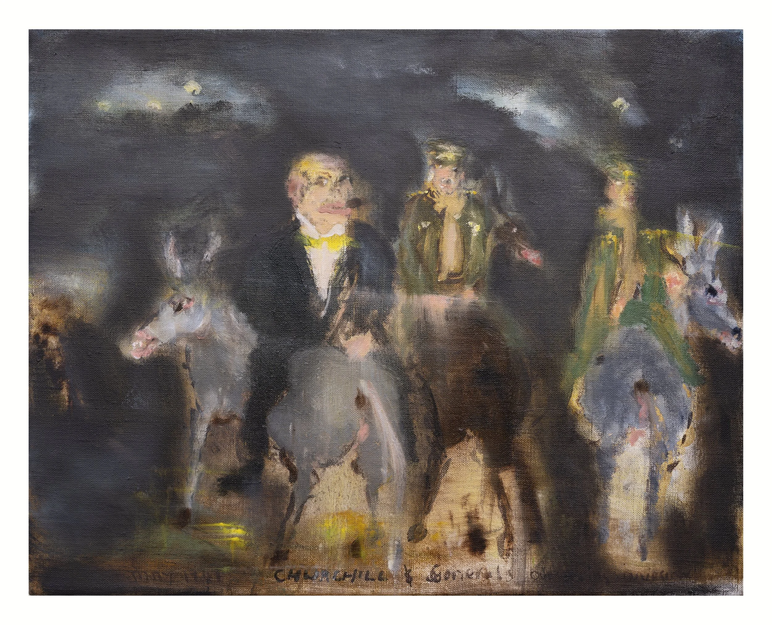 Three wise men, Greece 1941, 2026, oil on linen,  41x51cm