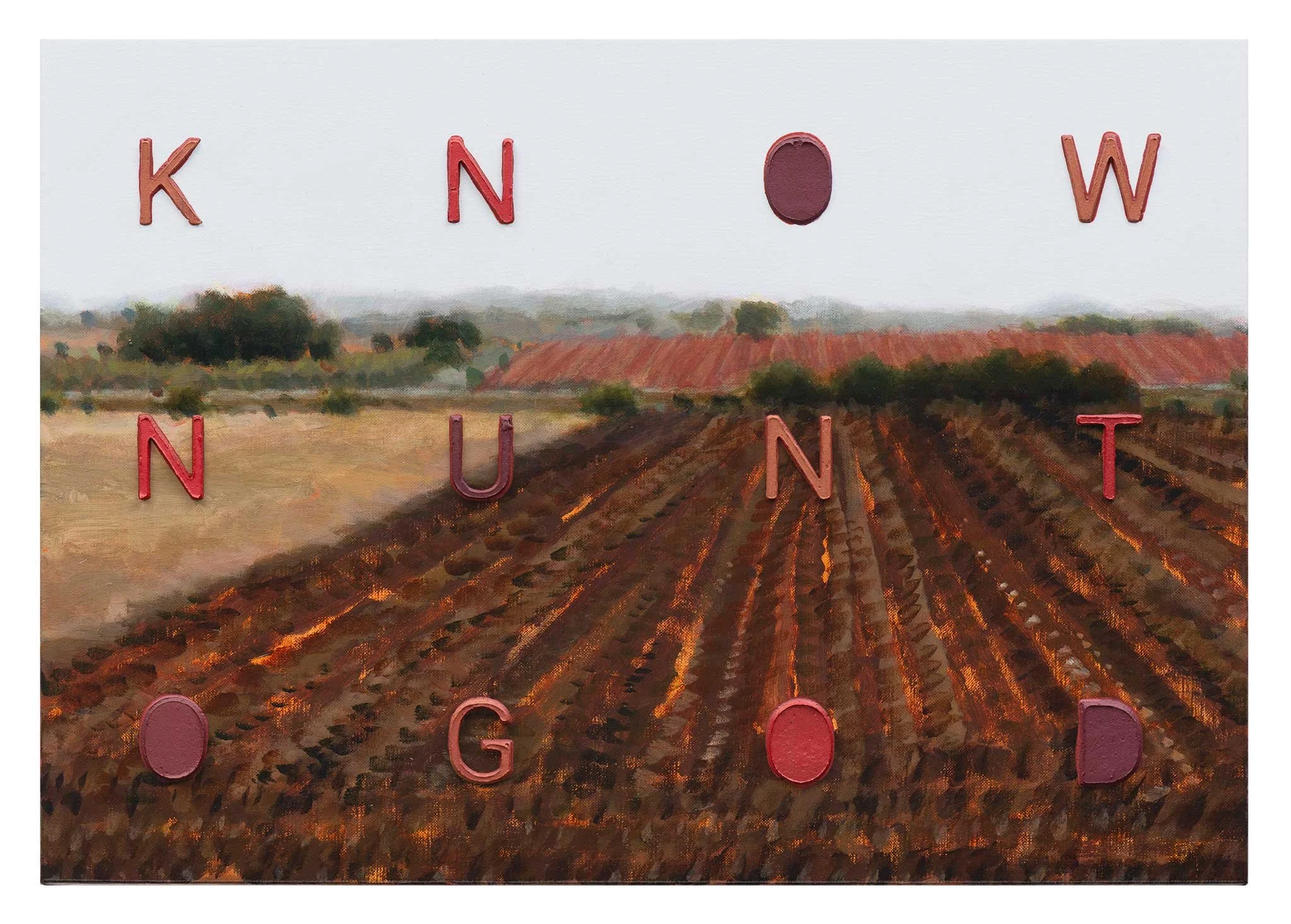 Painting 346 (Known Unto God), 2026, acrylic on linen, 40x57cm, signed verso