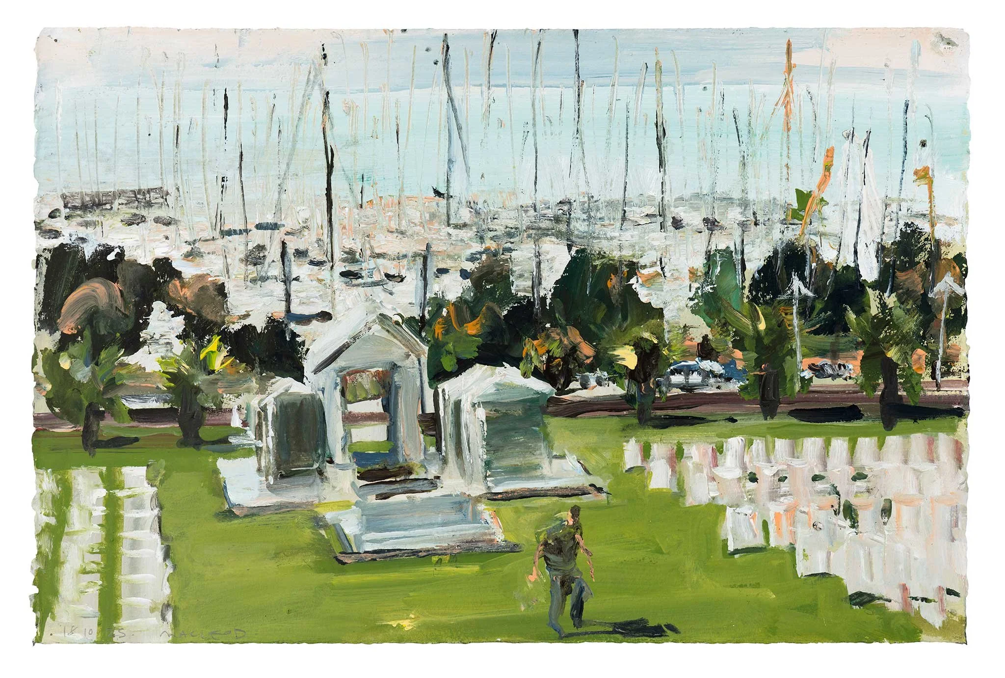 Cemetery, Athens, 2025, acrylic on paper, 38x58cm 