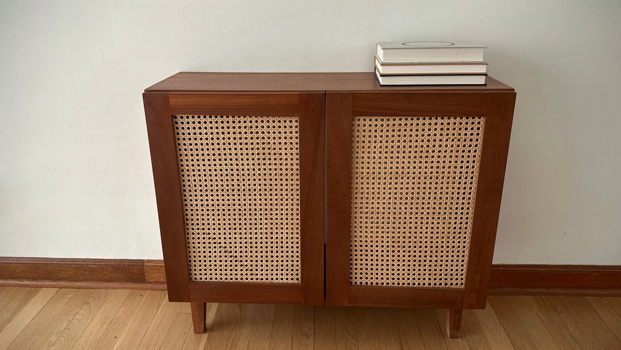 Sapele Cane Media Cabinet