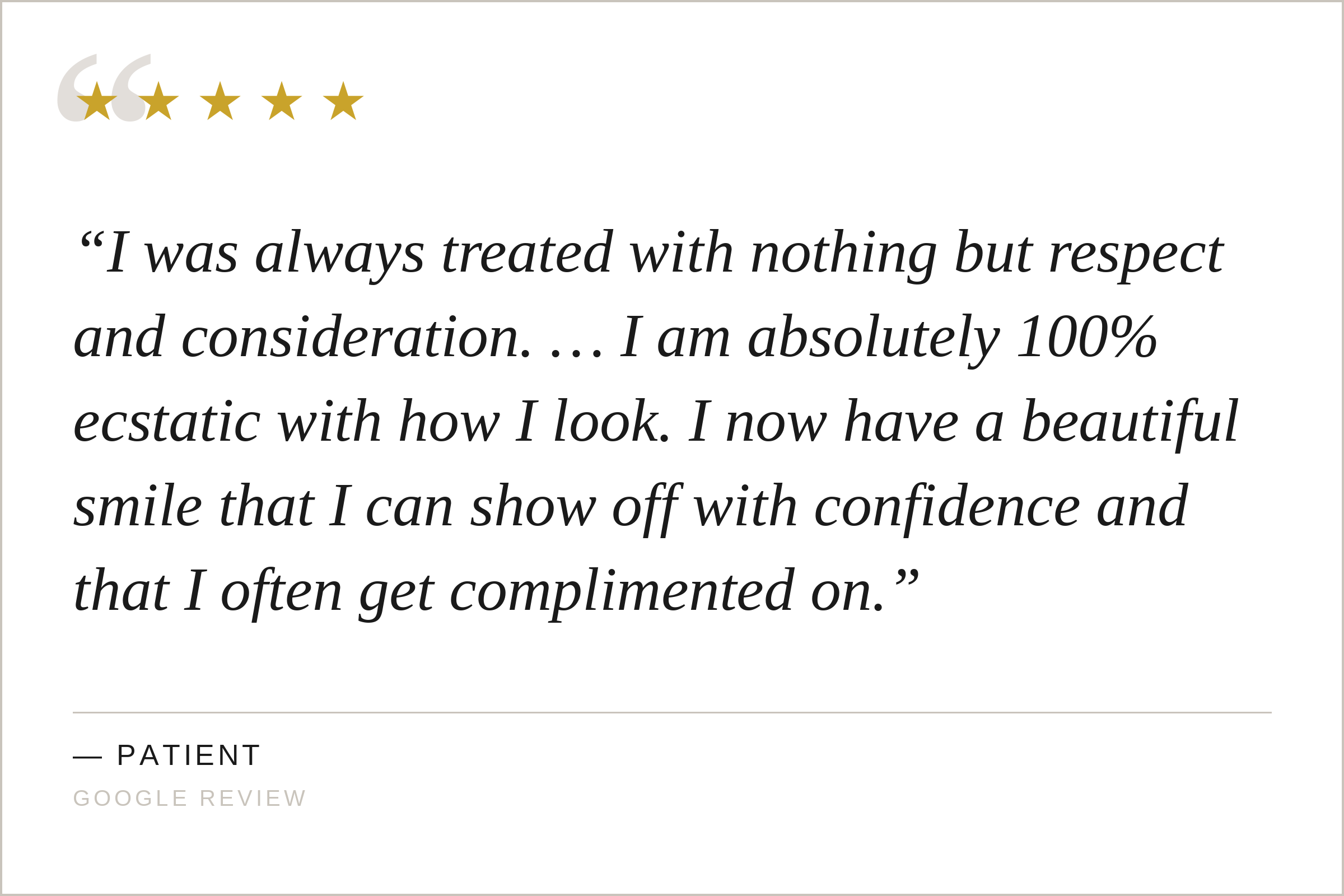 Patient testimonial review of Dr. Stella Stavrou, DDS, FACP
