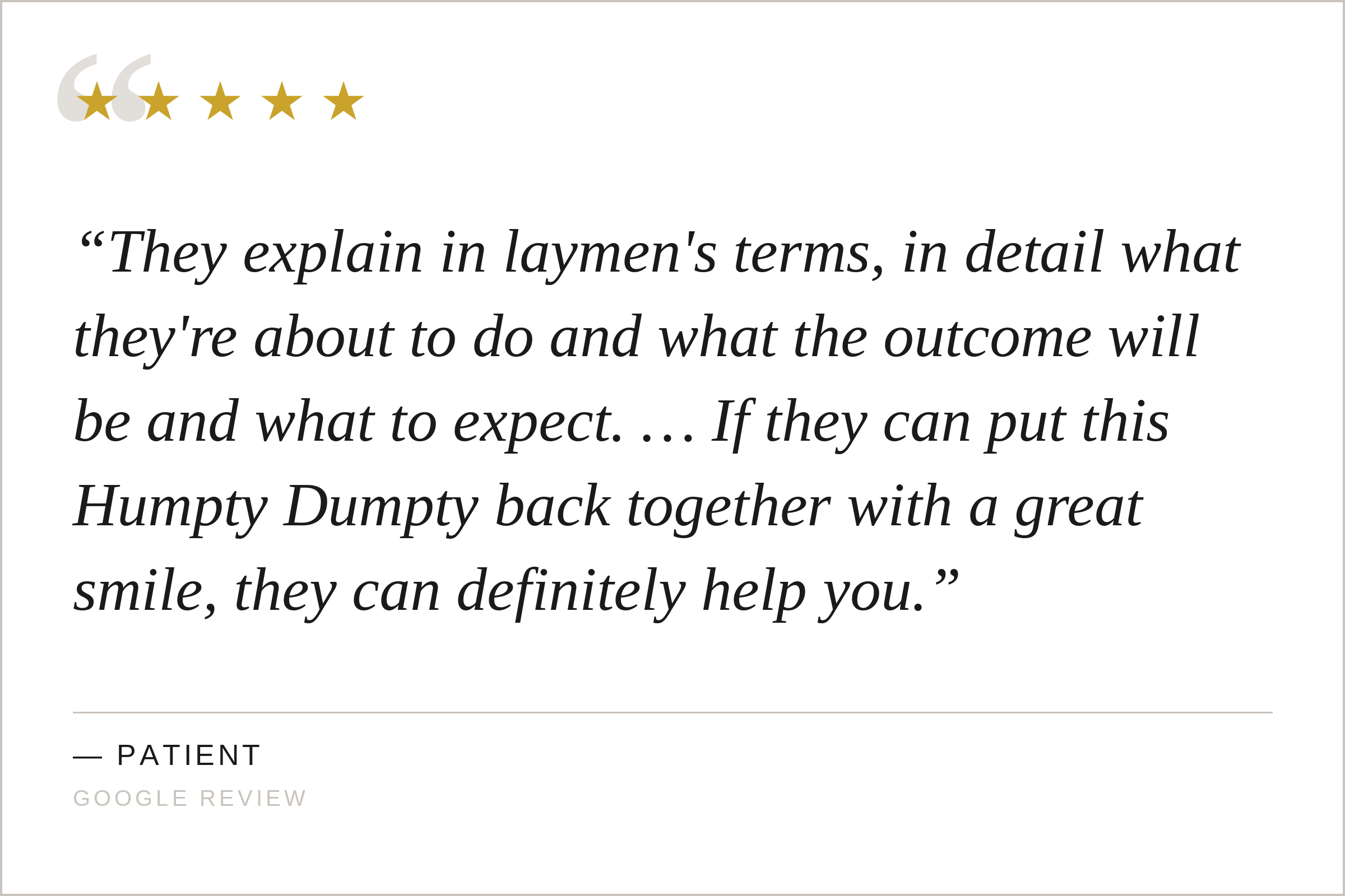 Patient testimonial review of Dr. Stella Stavrou, DDS, FACP