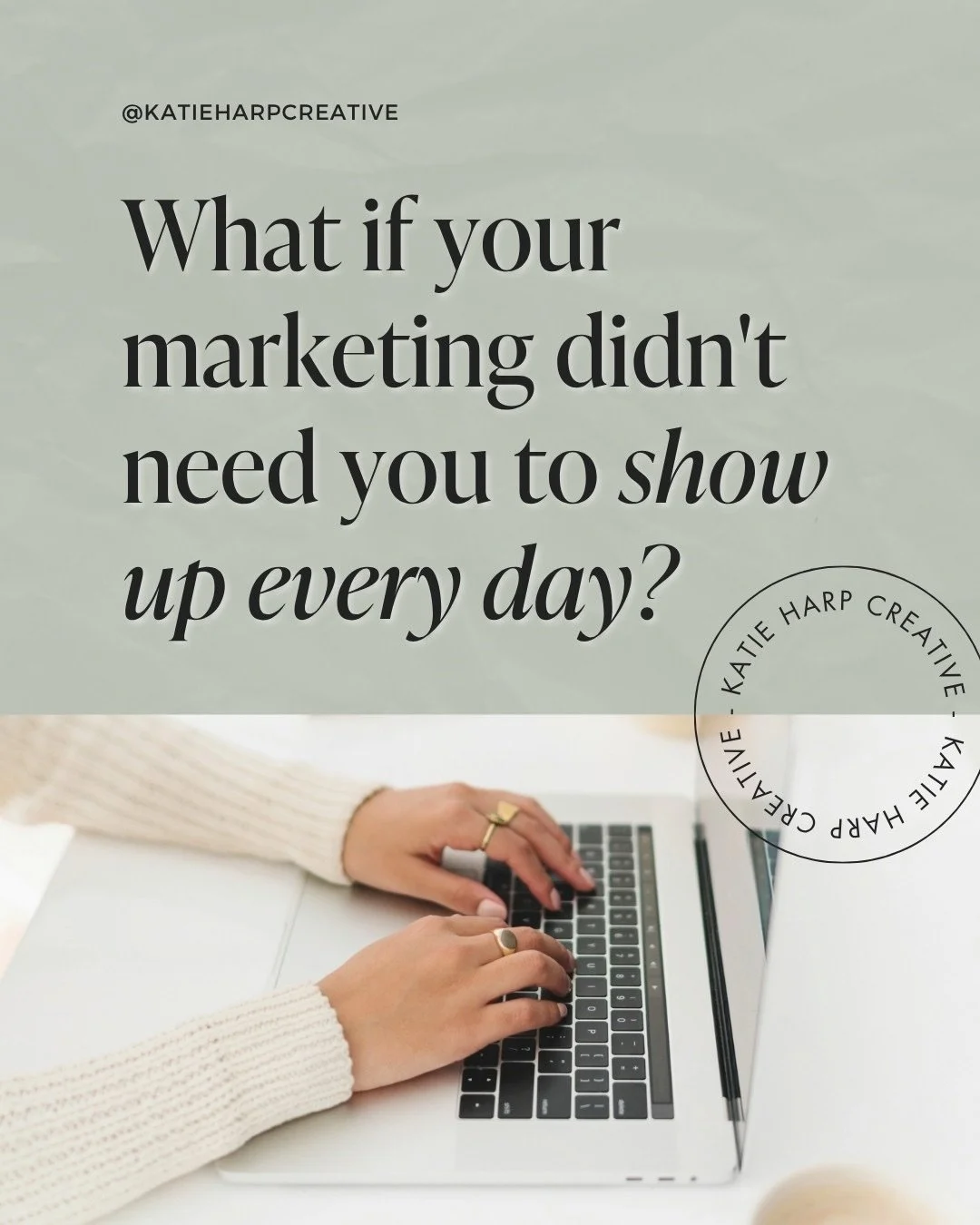 If marketing that doesn&rsquo;t require you to show up on reels every single day sounds like a dream, check out my tips for sustainable marketing!