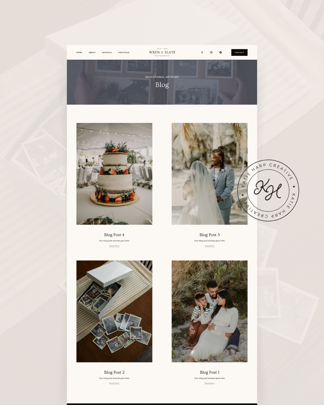 Photography website design blog
